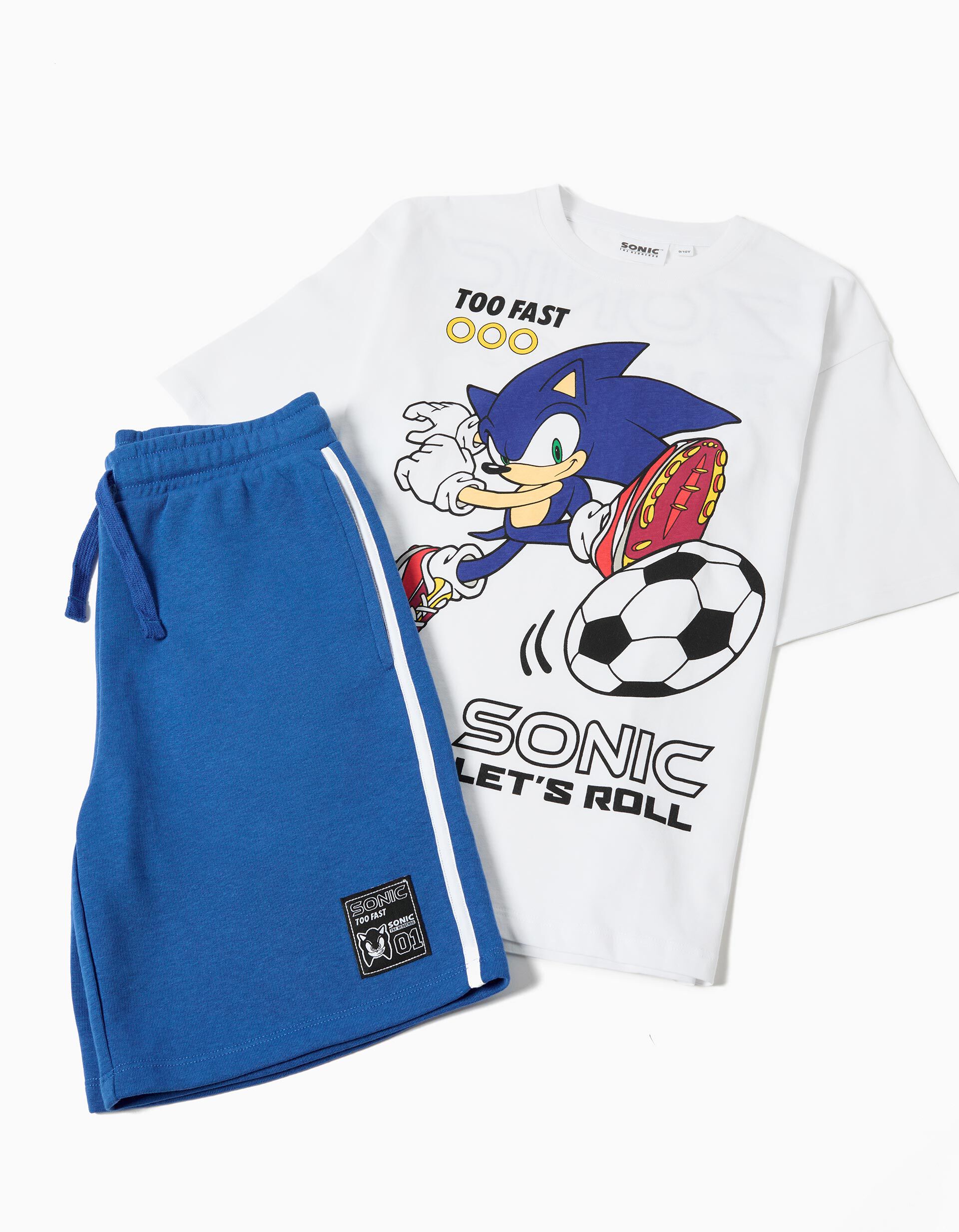 Comprar Online Conjunto T-shirt e Cal&ccedil;&otilde;es 'Sonic', Menino, Azul 