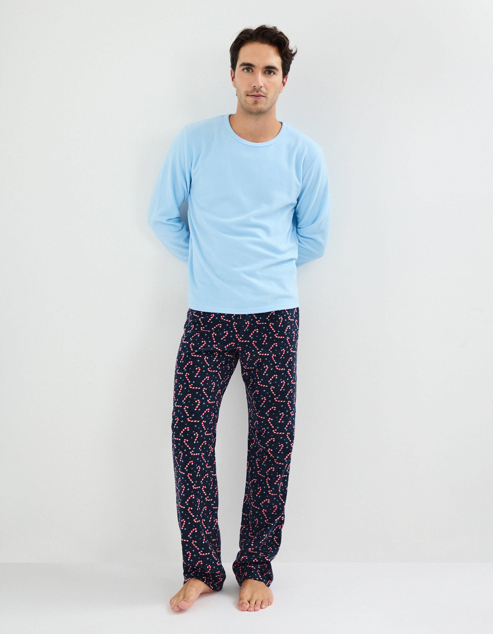 Comprar Online Pijama Polar Natal, Homem, Azul Claro 