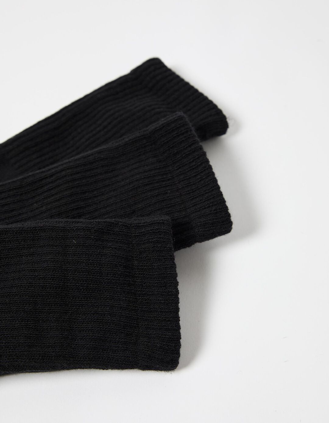 Pack 3 Pares de Meias Altas Caneladas, Homem, Preto