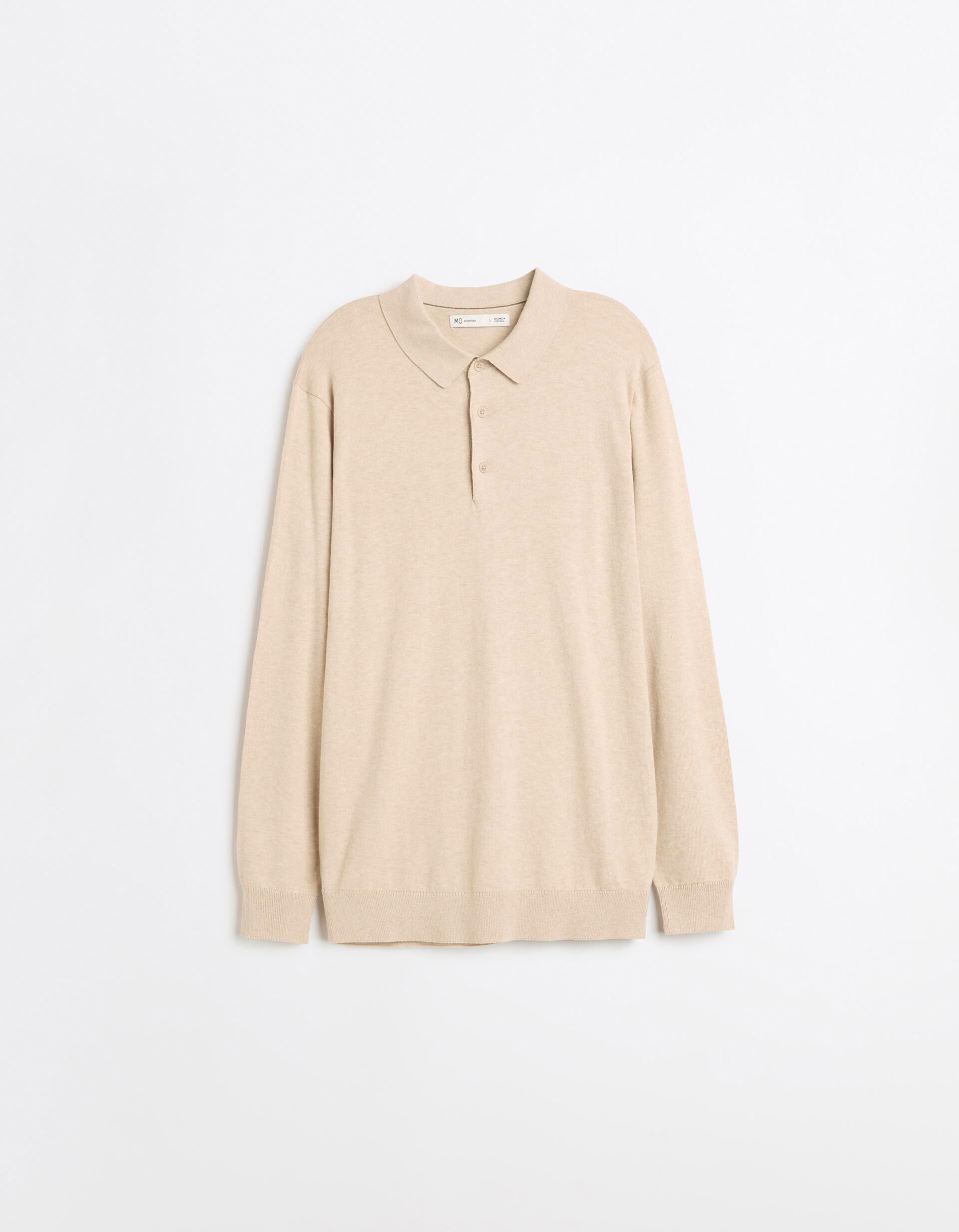 Comprar Online Polo De Malha Com Caxemira, Homem, Bege Claro