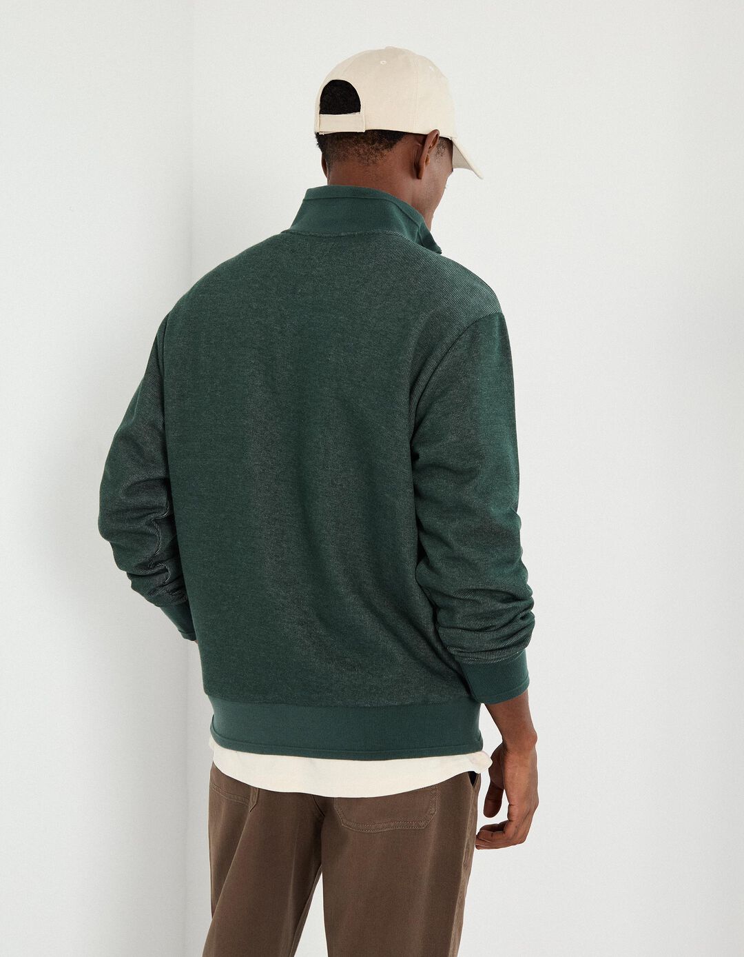 Sweatshirt com Fecho, Homem, Verde