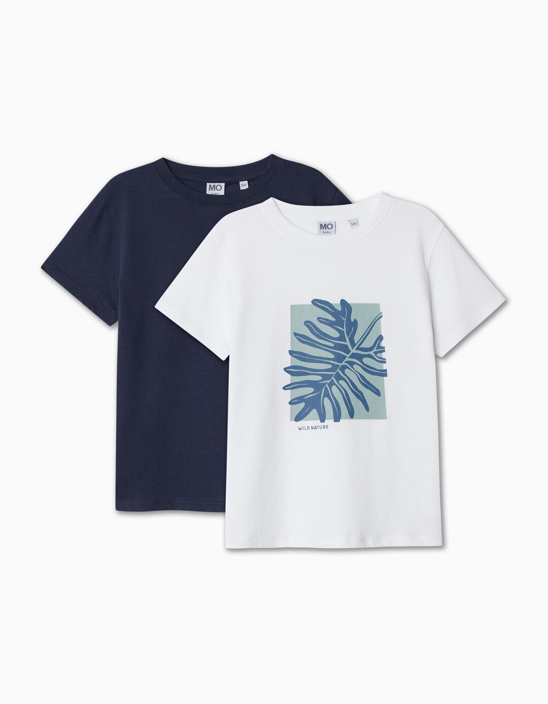 Pack 2 T-shirts, Menino, Azul Escuro/Branco