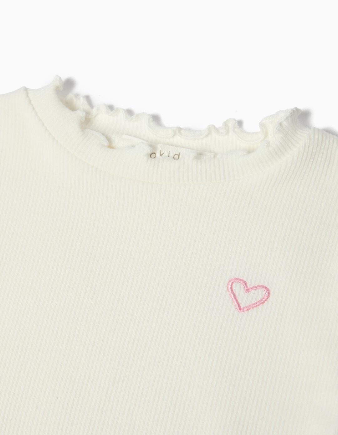 T-shirt de Manga Comprida, Menina, Branco