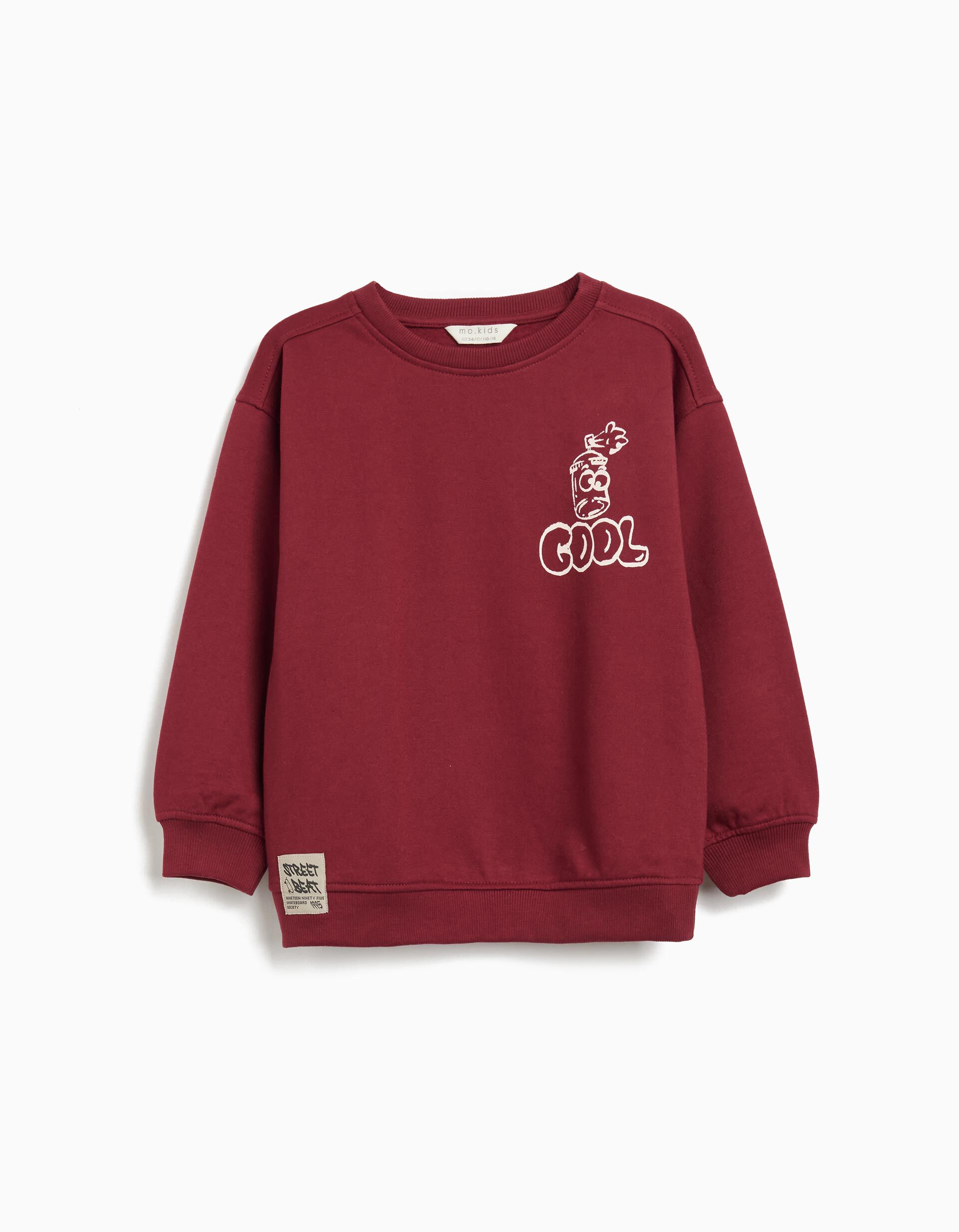 Comprar Online Sweatshirt de Felpa, Menino, Vermelho Escuro