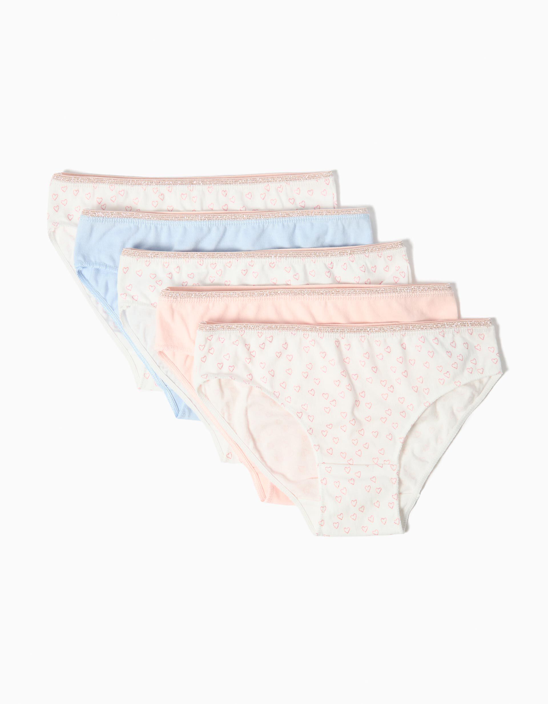 Comprar Online Pack 5 Cuecas, Menina, Rosa Claro