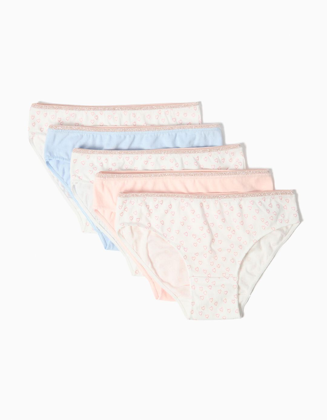 Pack 5 Cuecas, Menina, Rosa Claro