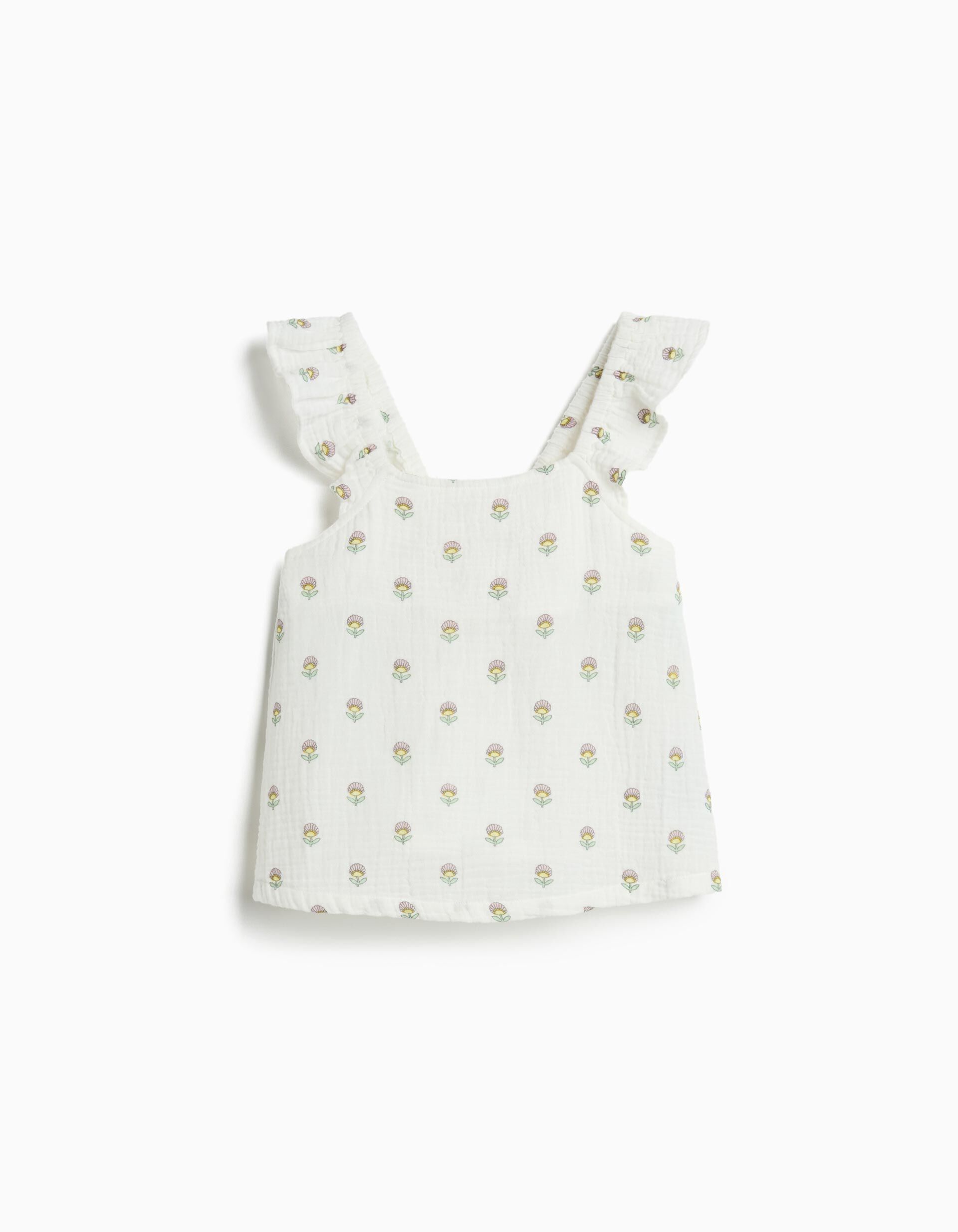 Comprar Online Top De Folhos, Menina, Branco