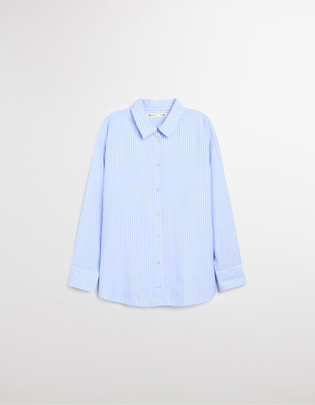 Camisa às Riscas, Mulher, Azul Claro