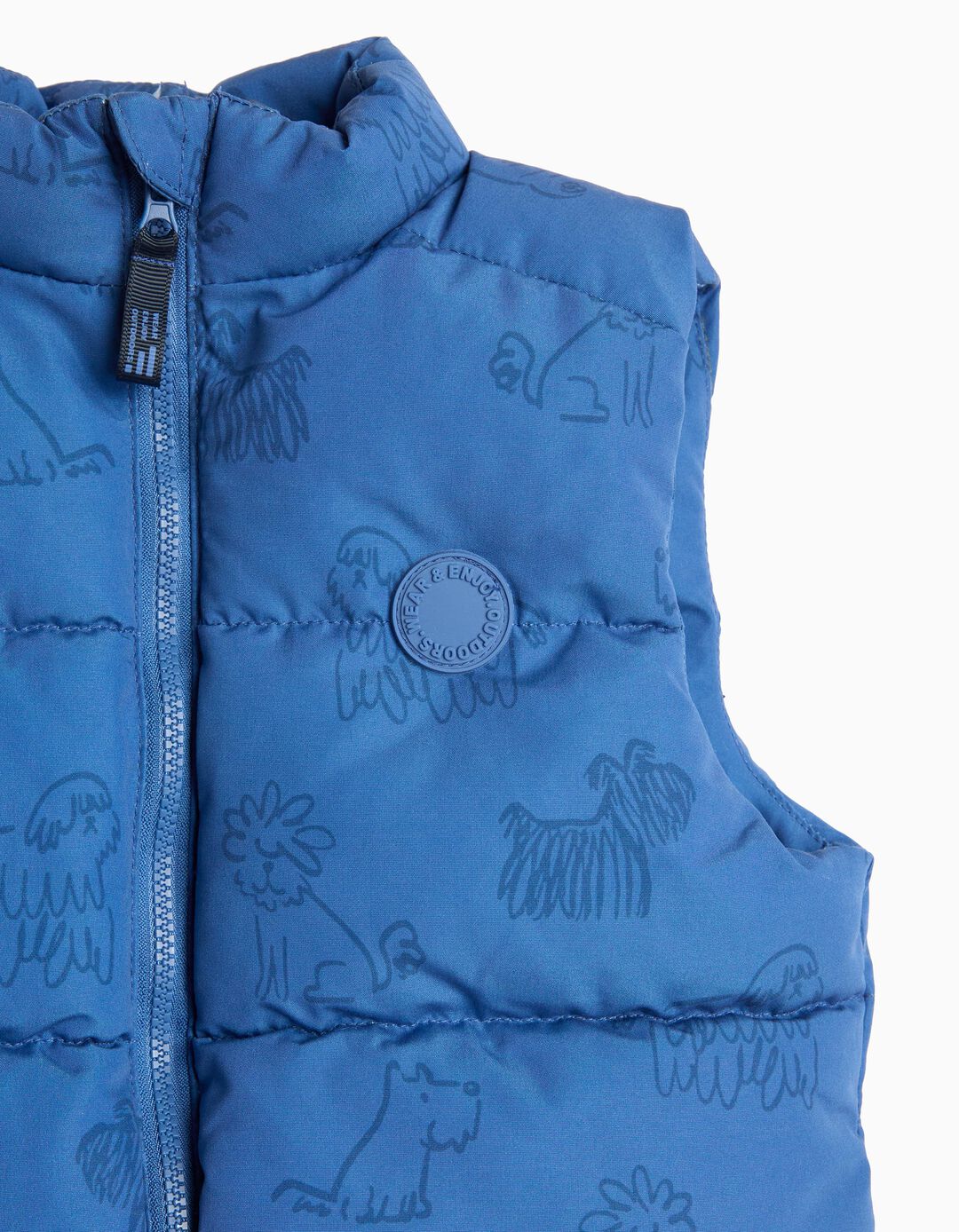 Colete Estampado, Menino, Azul