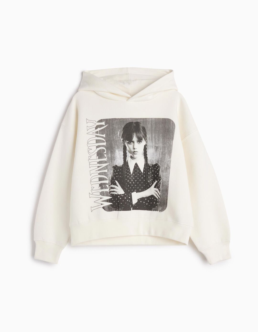 Sweatshirt Capuz 'Wednesday', Menina, Branco