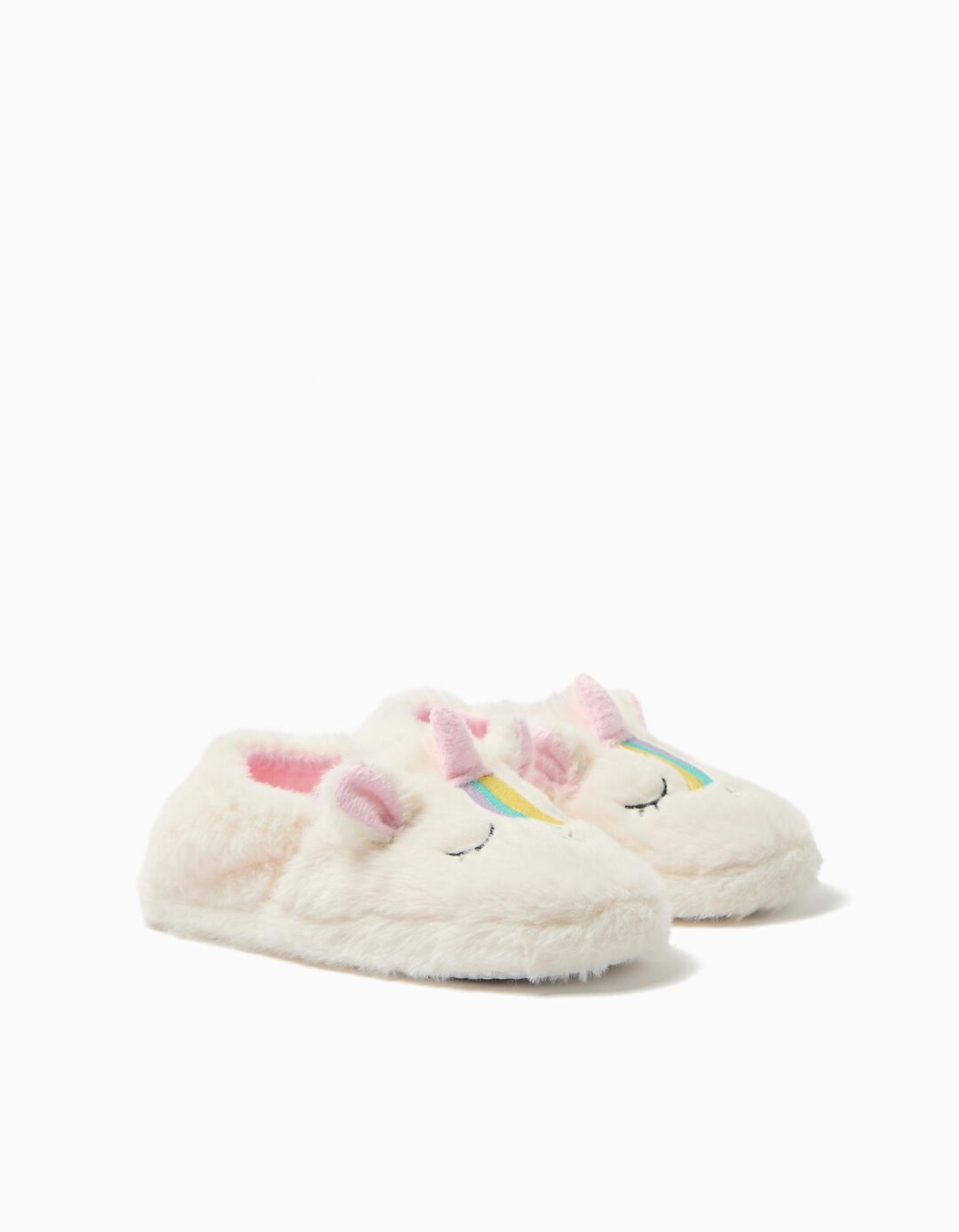 Pantufas Unicórnio, Menina, Branco
