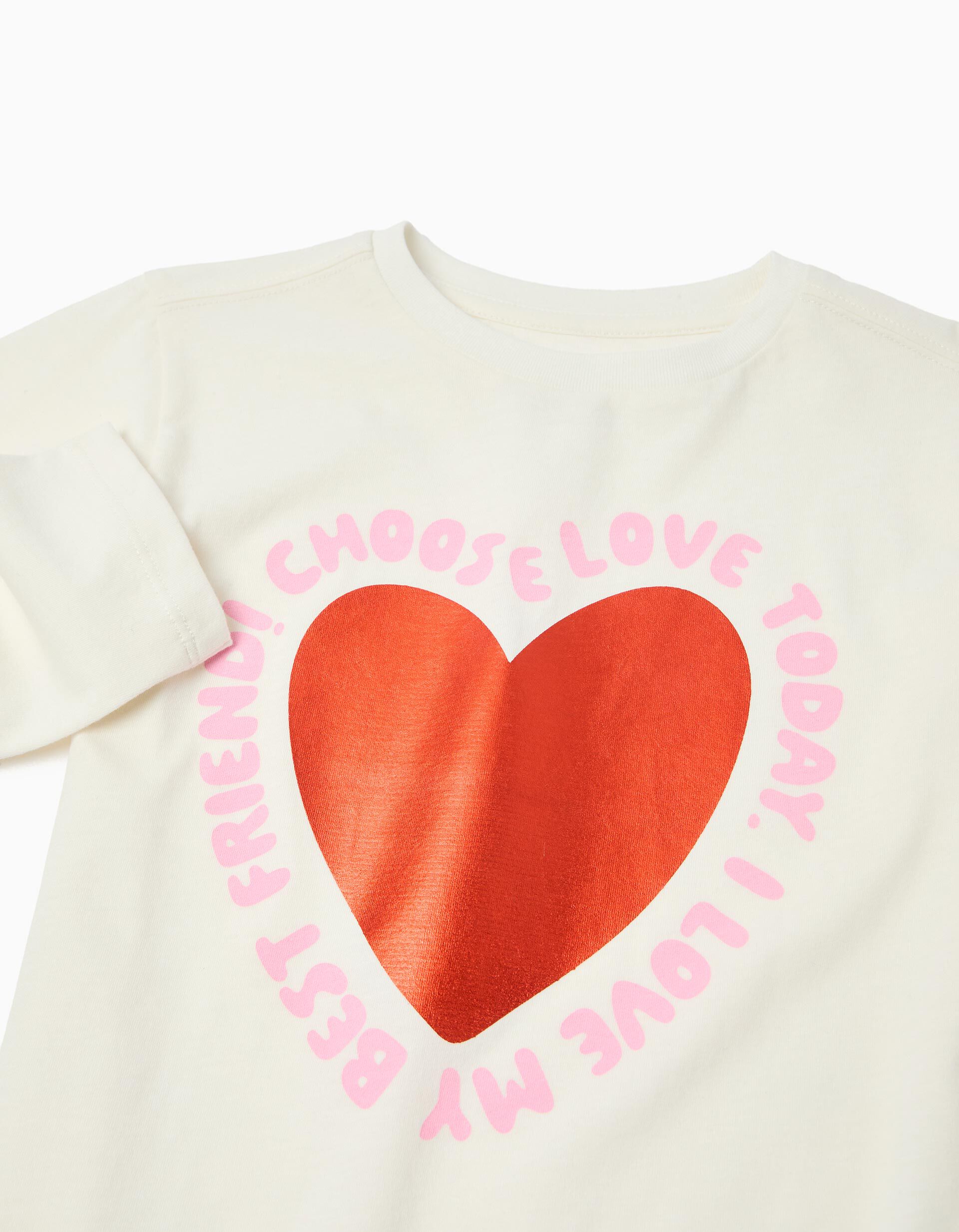 Comprar Online T-shirt de Manga Comprida, Menina, Branco