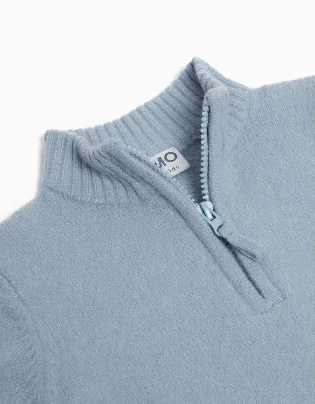 Zip Knit Sweater, Baby Boy, Light Blue