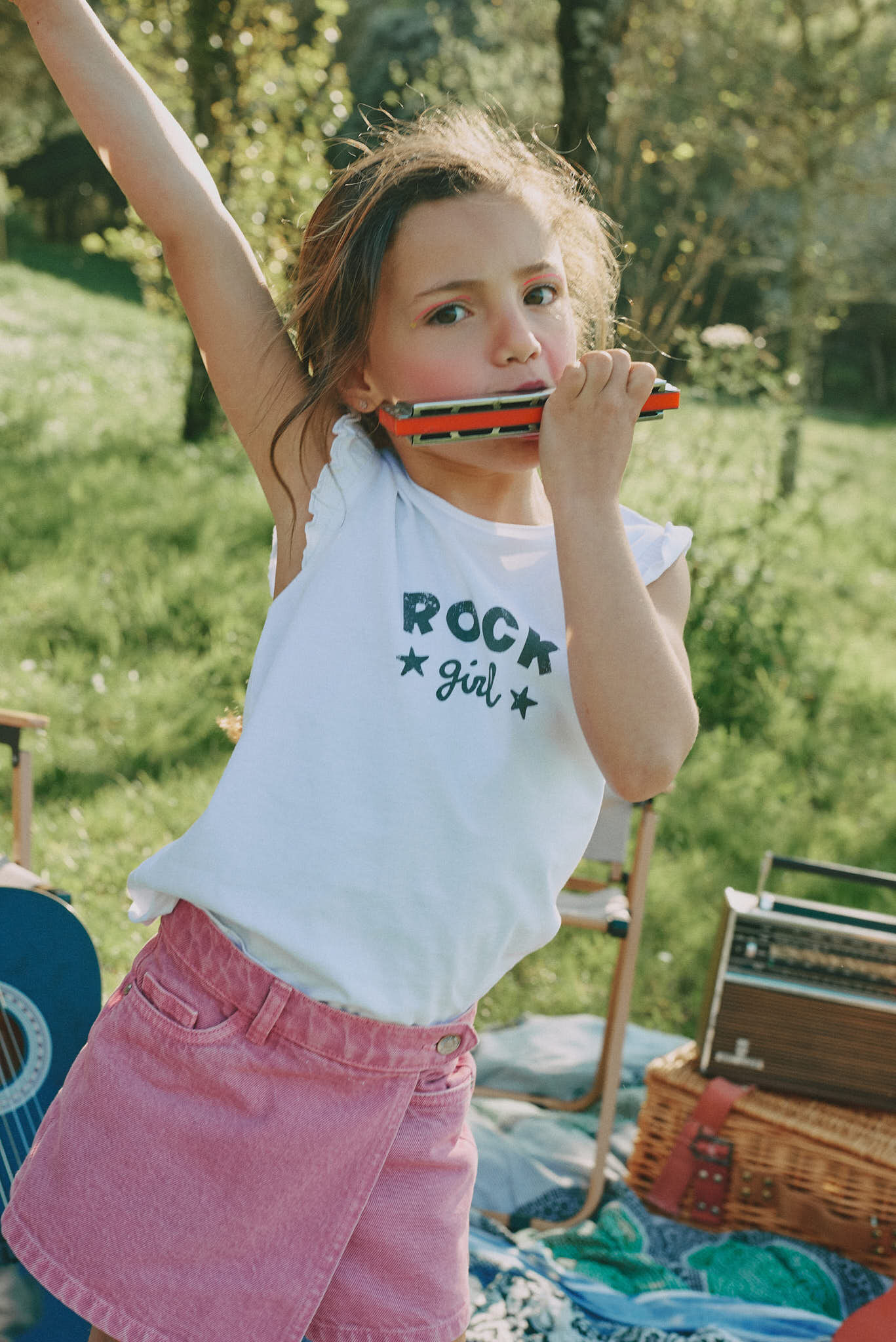 T-shirt Estampada, Menina, Branco