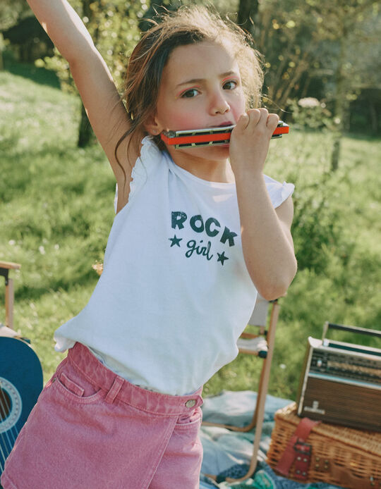 Comprar Online T-shirt Estampada, Menina, Branco