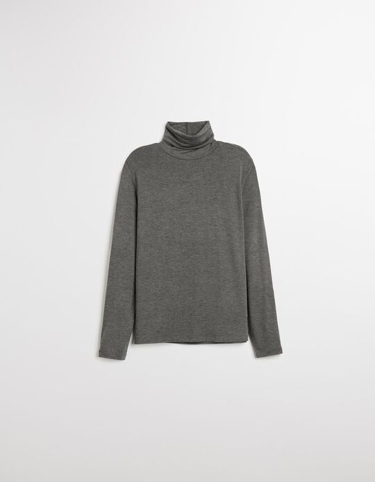 Comprar Online Camisola com Gola Alta, Mulher, Cinzento