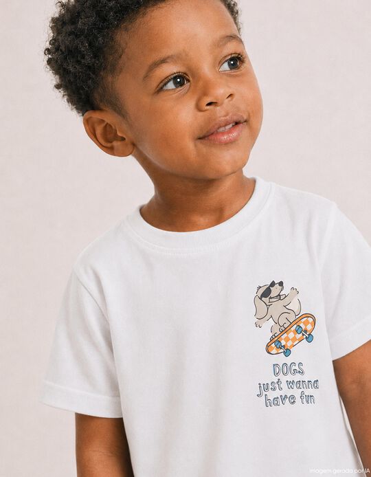 Comprar Online T-shirt Estampada, Menino, Branco