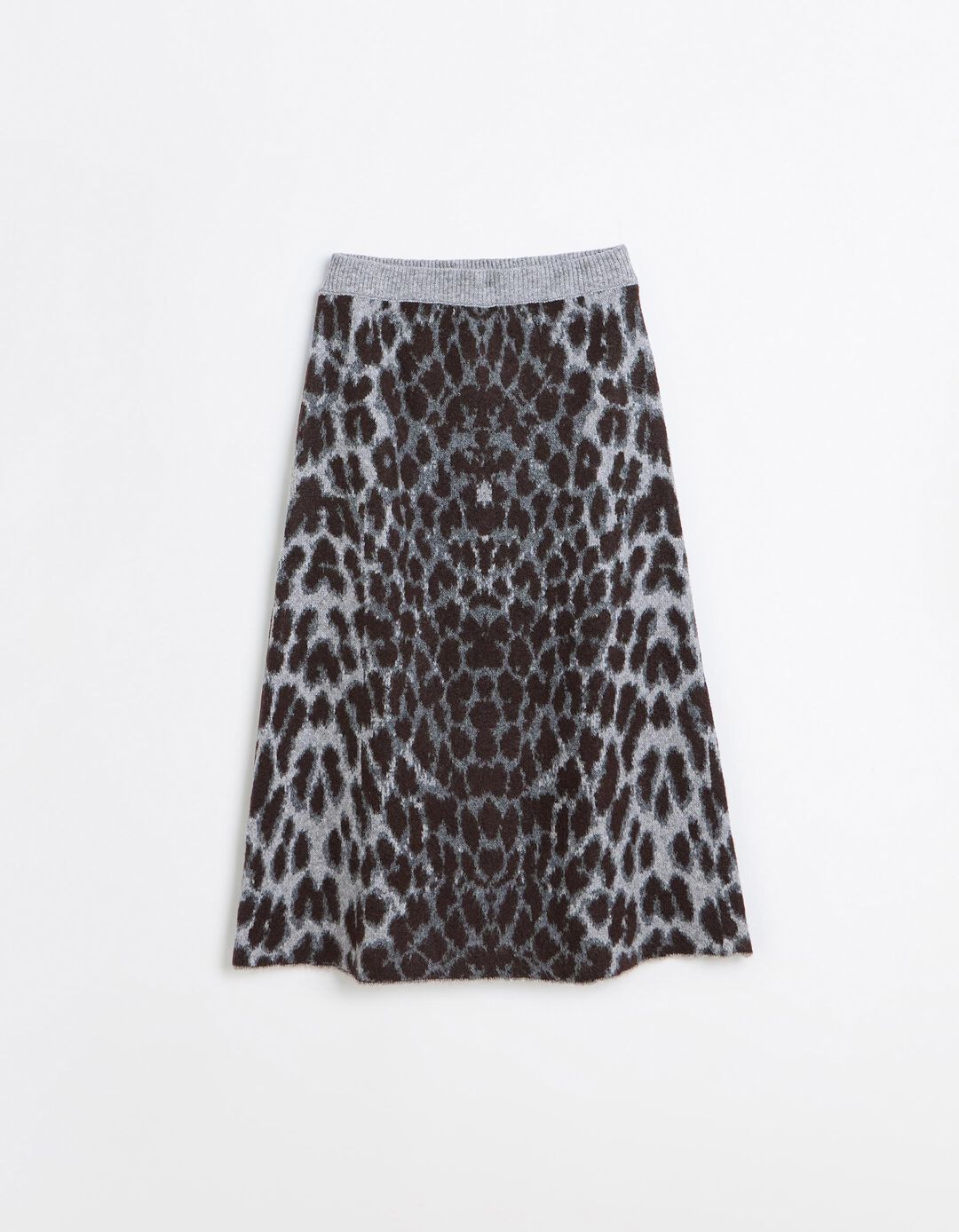Saia Midi Animal Print, Mulher, Cinzento