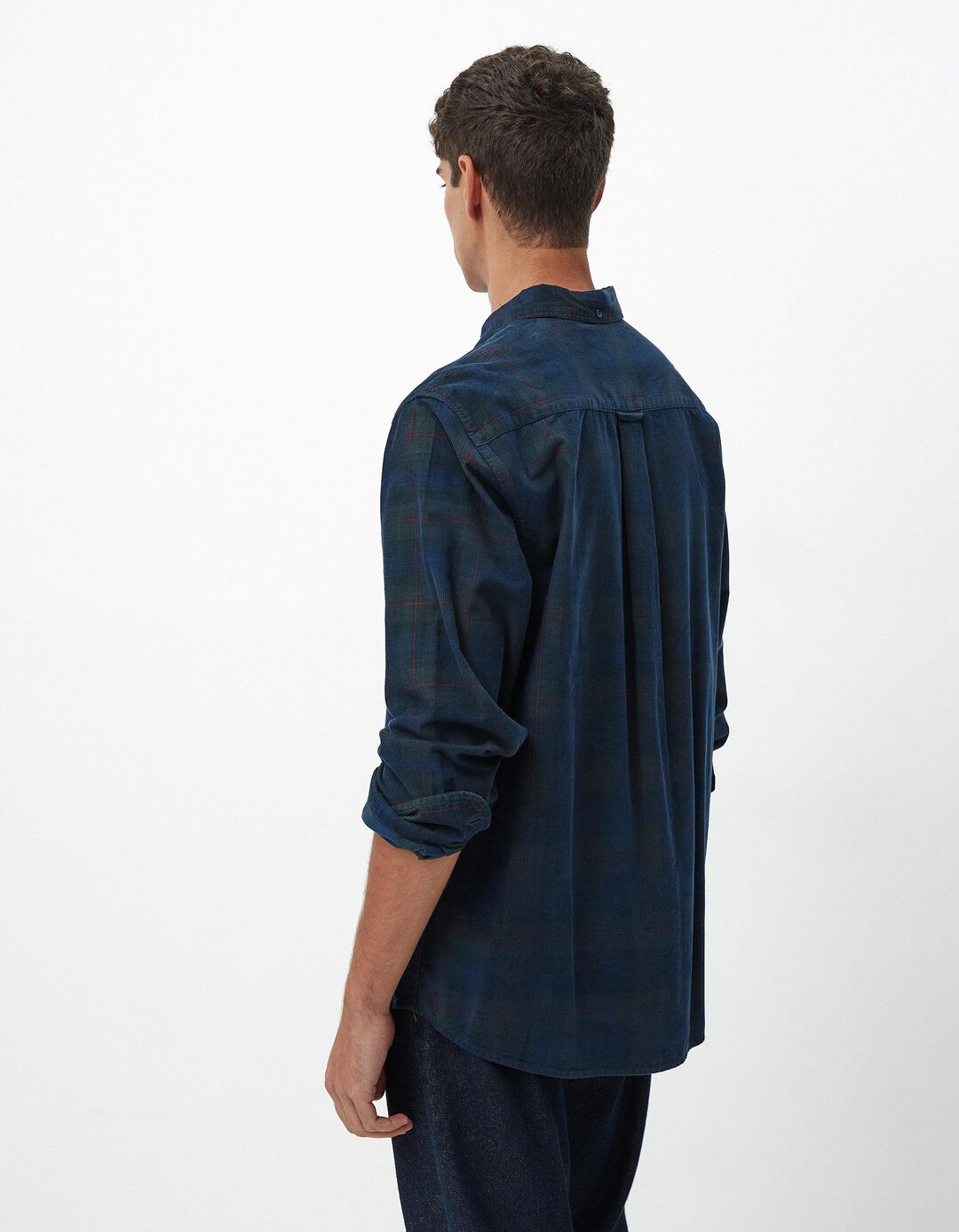 Camisa de Manga Comprida Xadrez, Homem, Verde Escuro
