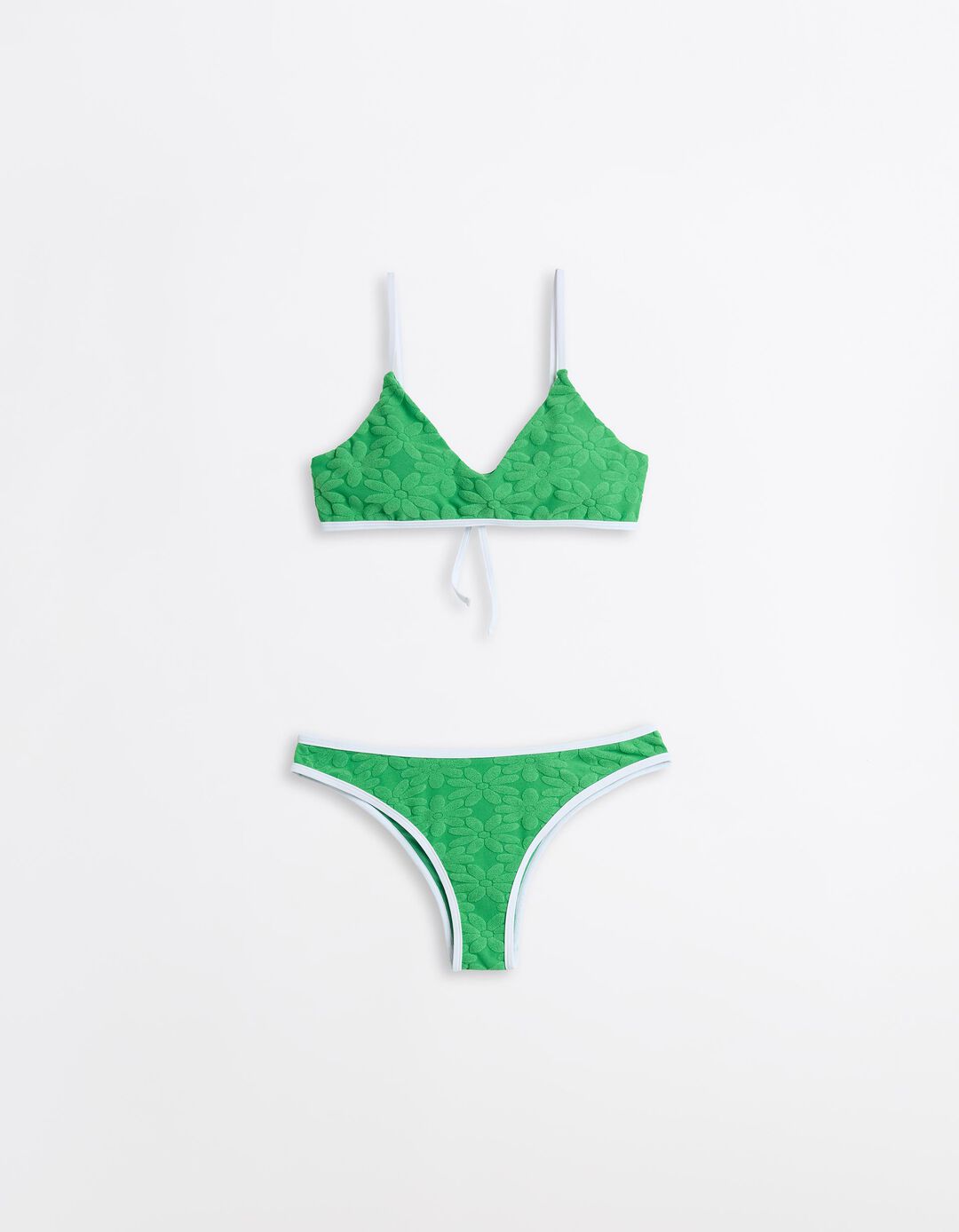 Biqu&iacute;ni Jacquard Flores, Mulher, Verde