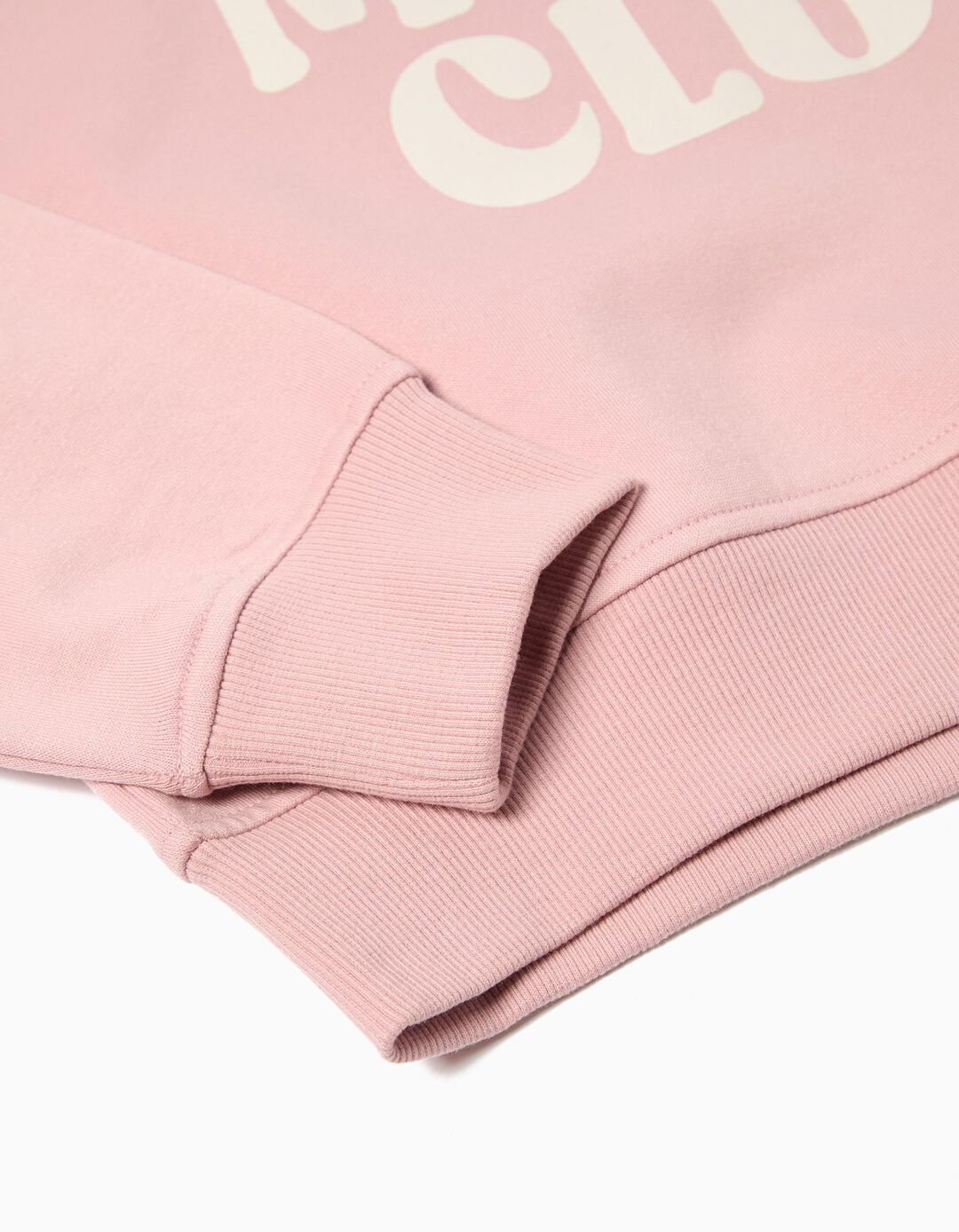 Sweatshirt de Felpa, Menina, Rosa Claro