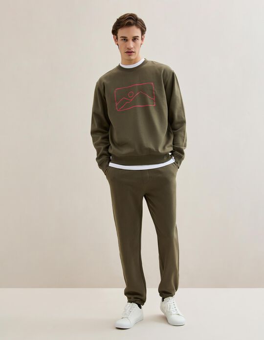 Comprar Online Cal&ccedil;as Jogging de Felpa, Homem, Verde Escuro