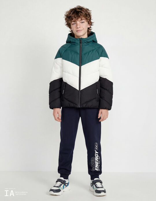 Comprar Online Casaco Acolchoado com Capuz, Menino, Verde Escuro