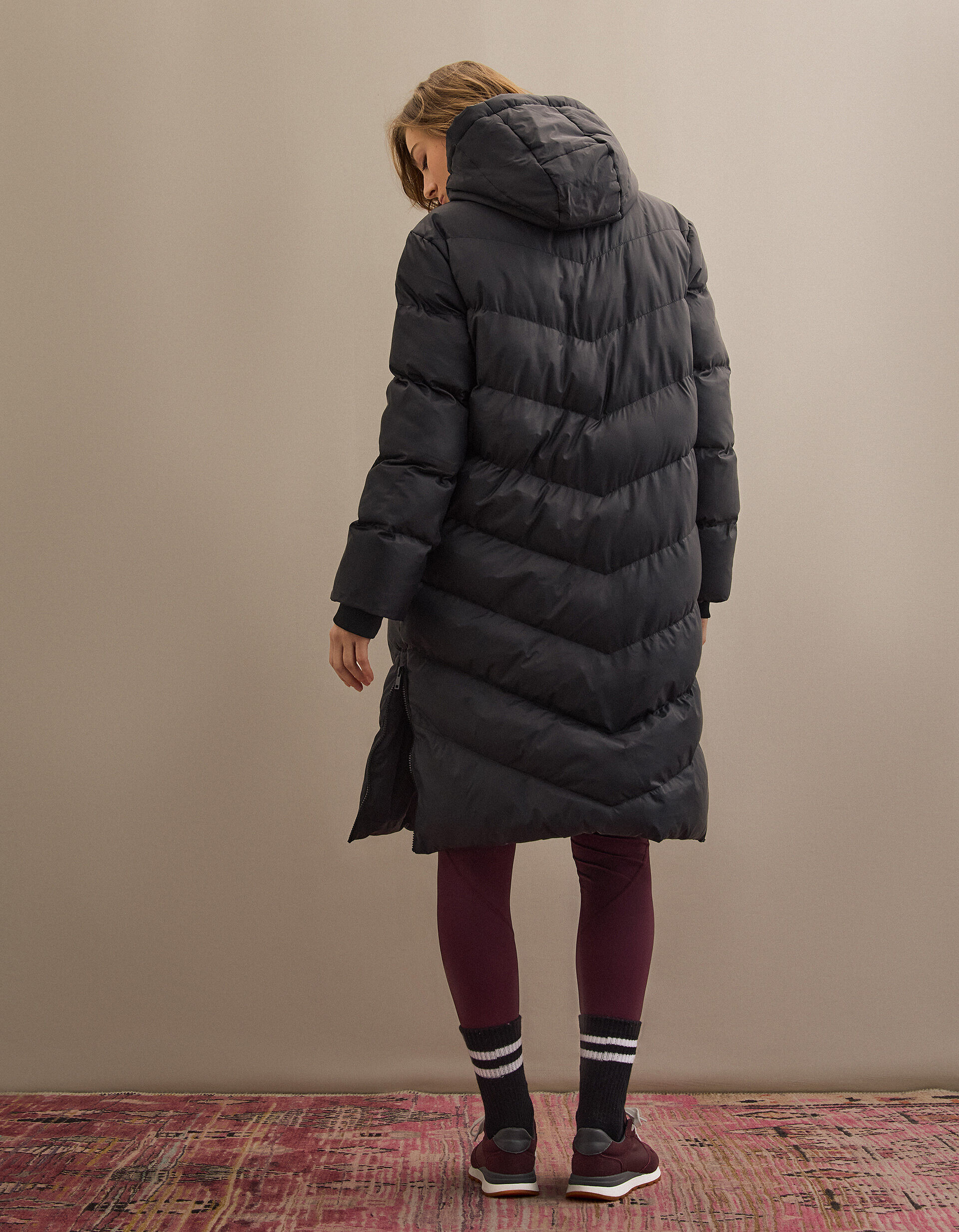 Comprar Online Casaco Acolchoado Comprido, Mulher, Preto