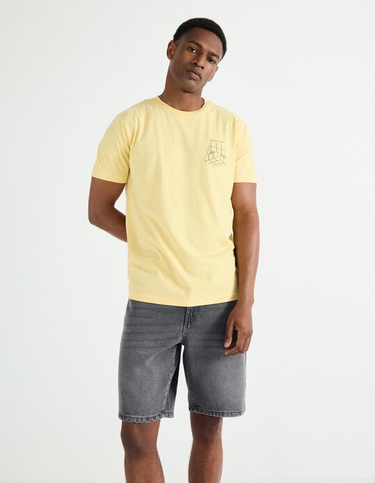 Comprar Online T-shirt Print, Homem, Amarelo Claro 