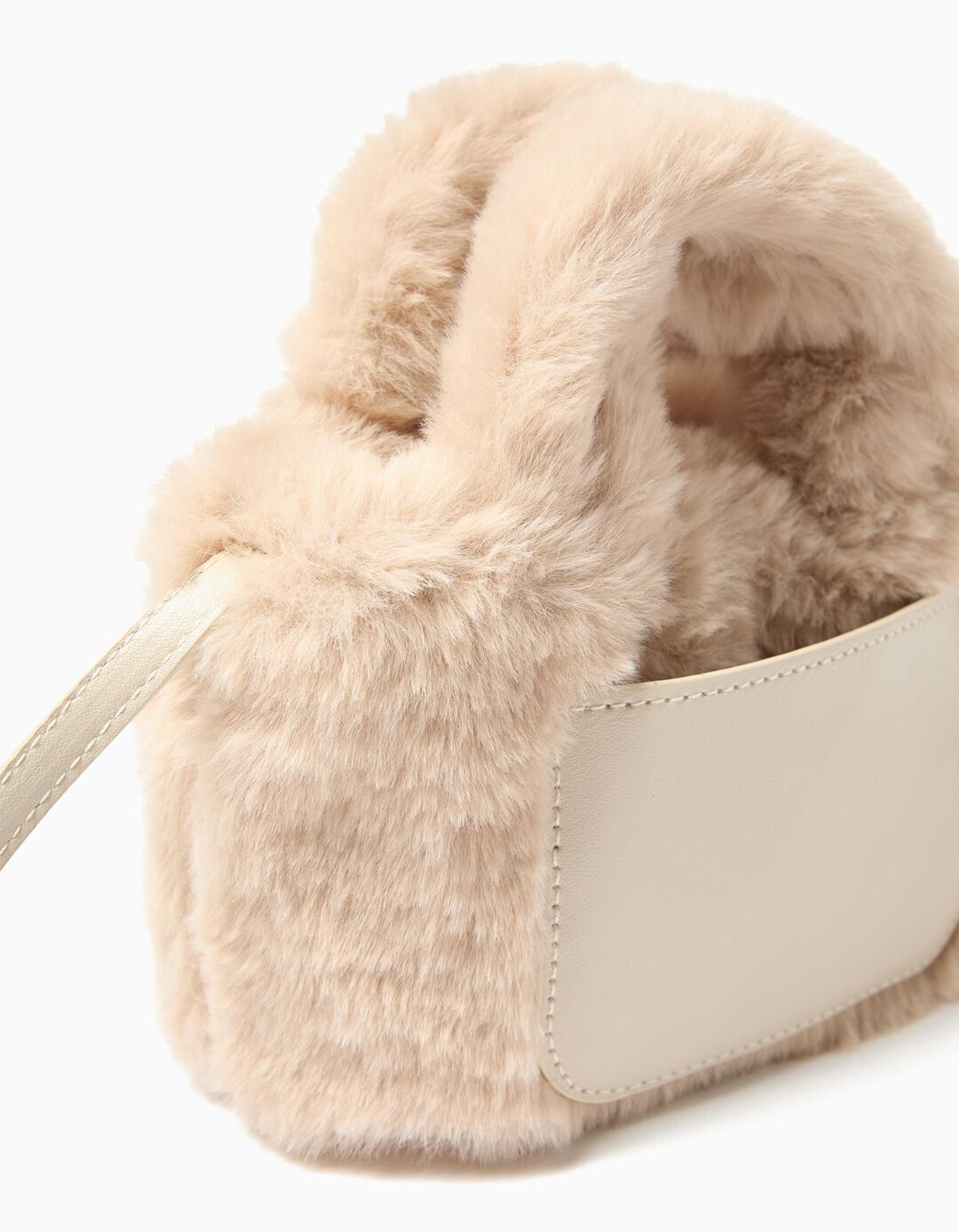 Mala Tiracolo Pelo Sintético, Menina, Bege