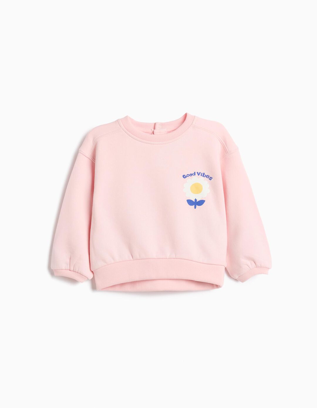 Sweatshirt De Felpa Estampada, Menina, Rosa Claro