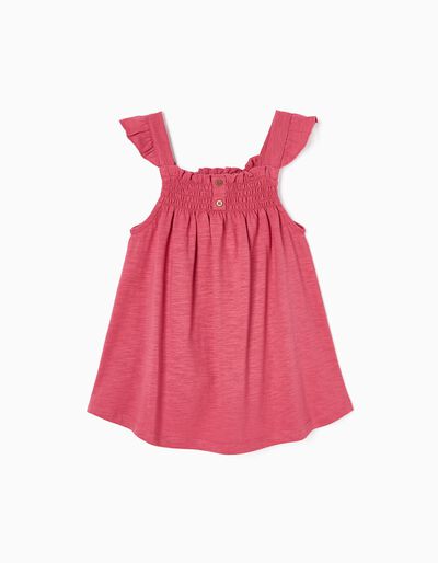 Cotton Strappy Top for Girls, Pink