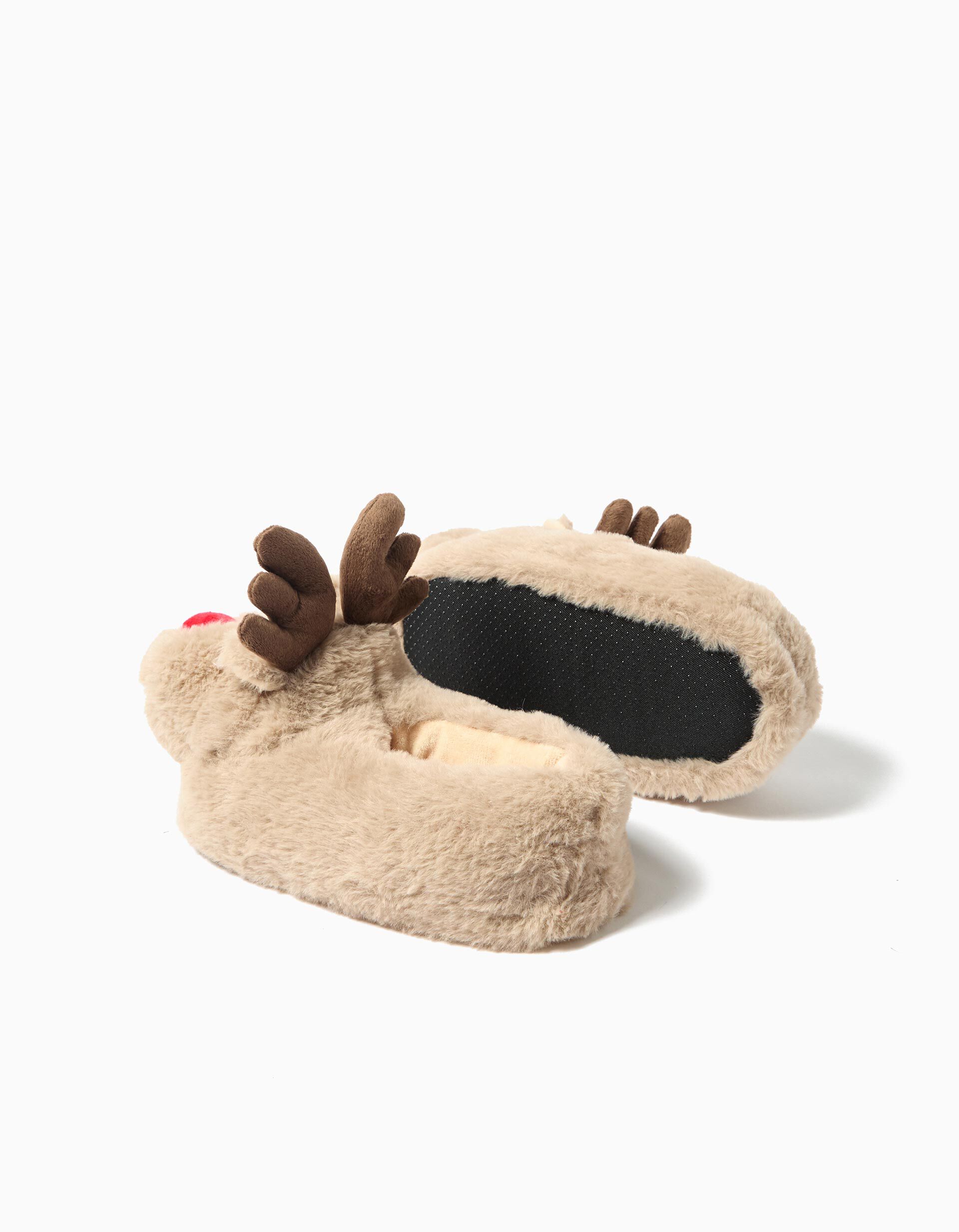 Comprar Online Pantufas de Natal, Crian&ccedil;a, Bege