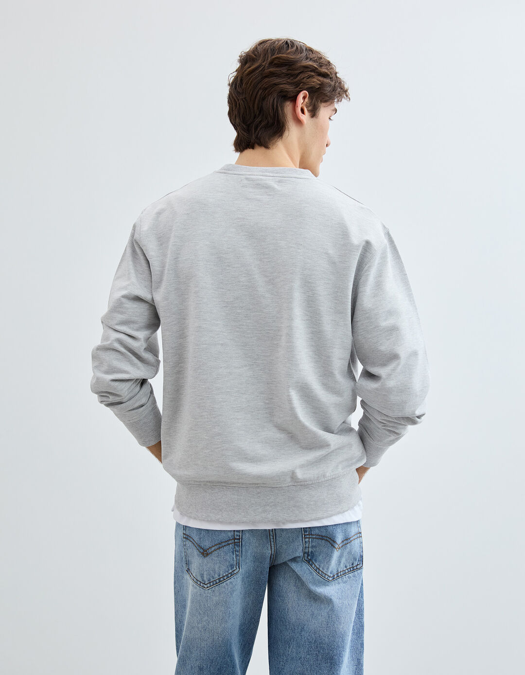 Sweatshirt de Felpa, Homem, Cinzento Claro