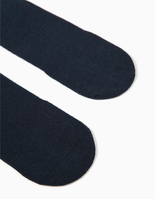 2 Pairs of High Knee Socks for Boys, Dark Blue