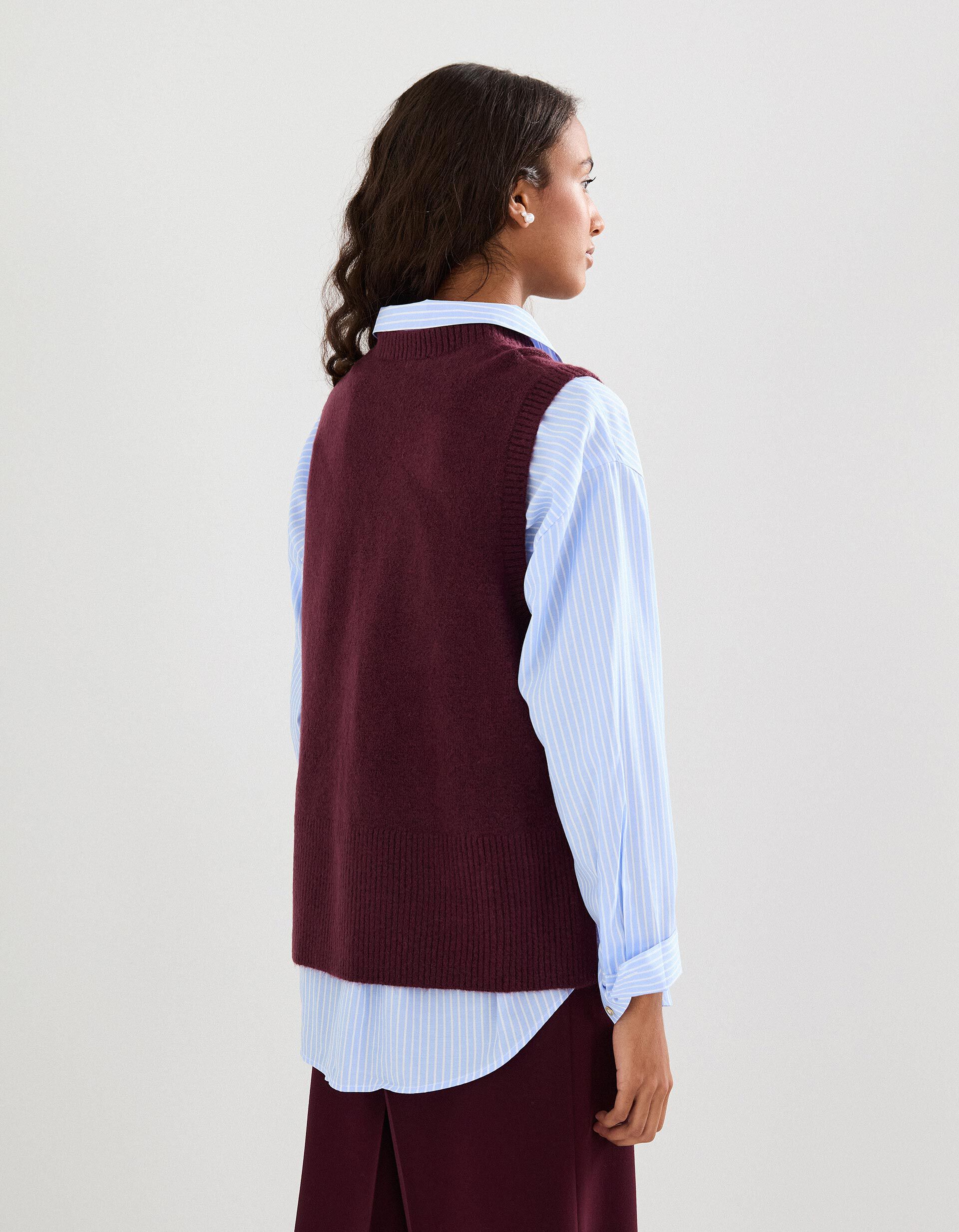 Comprar Online Colete de Malha, Mulher, Vermelho Escuro