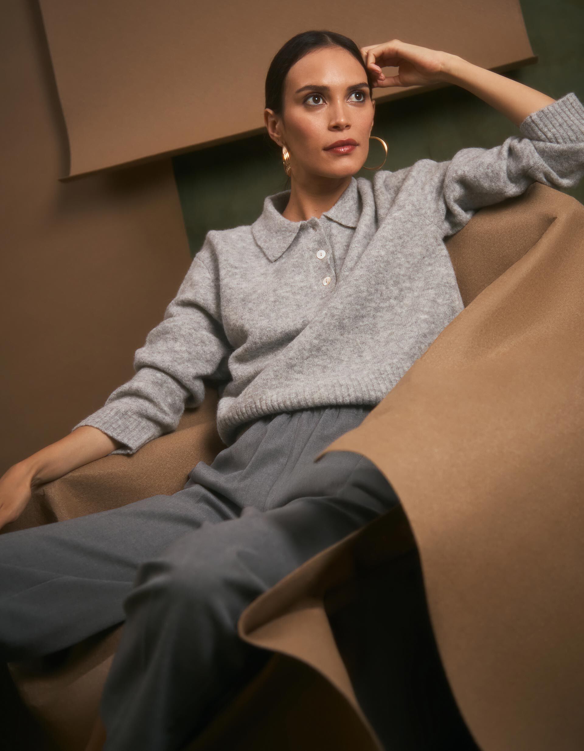 Comprar Online Polo em Malha, Mulher, Cinzento