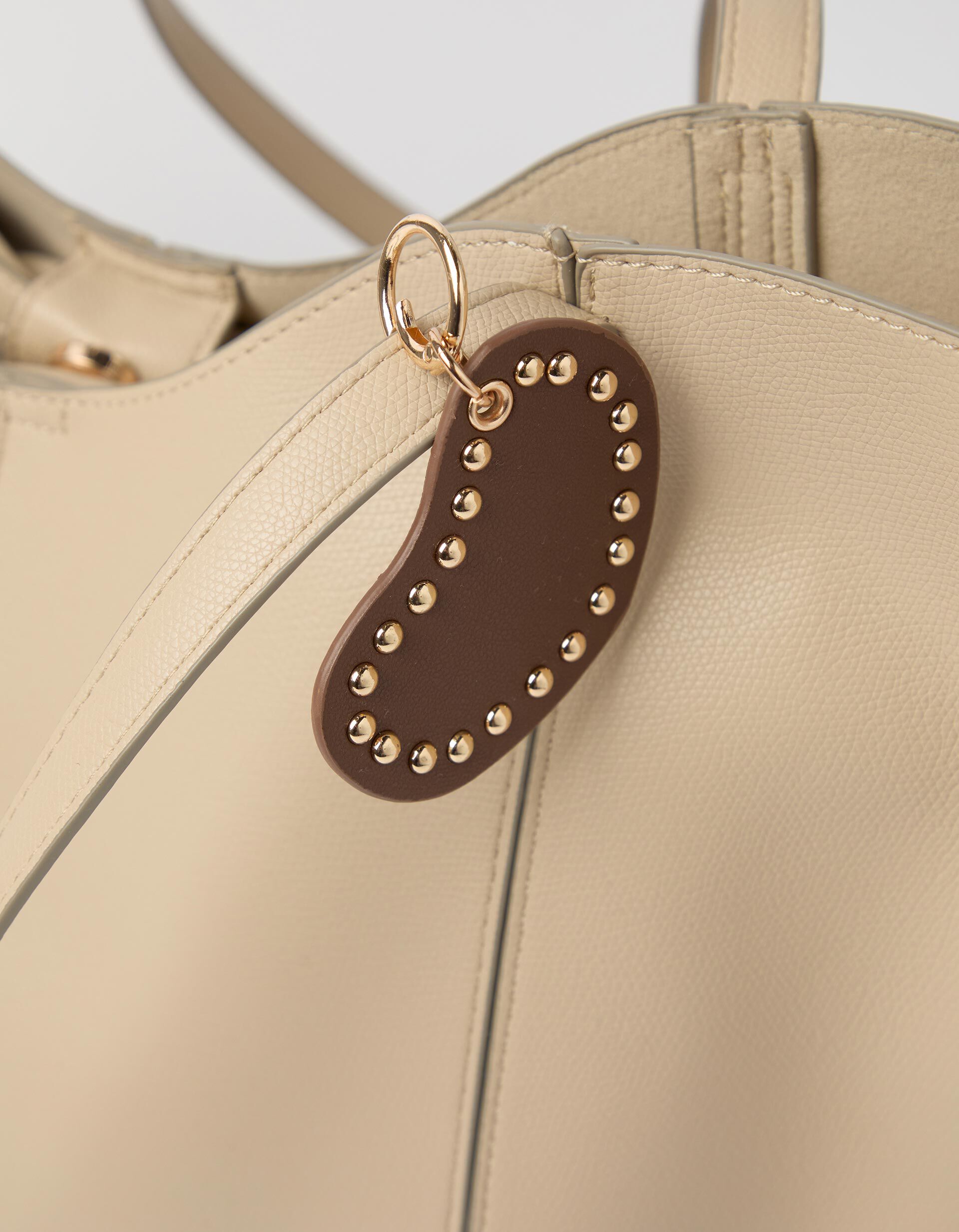 Comprar Online Mala Shopper Com Pendente, Mulher, Bege