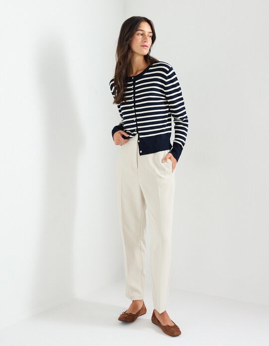 Comprar Online Cal&ccedil;as Cintura Subida, Mulher, Bege Claro