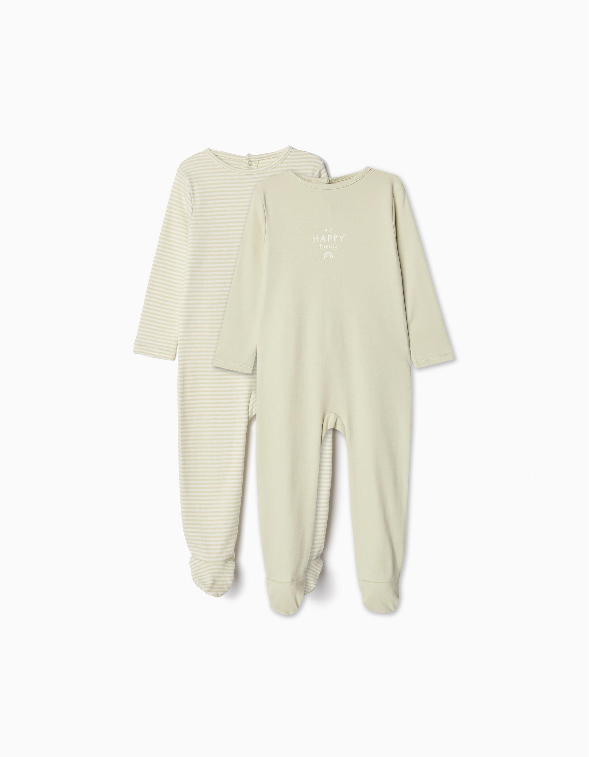 Comprar Online Pack 2 Babygrows Jersey, Beb&eacute;, Verde Claro