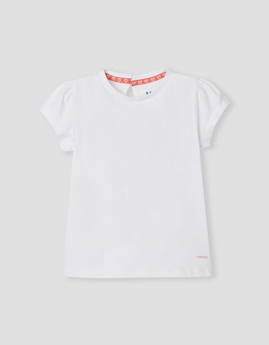T-shirt, Bebé menina, Branco