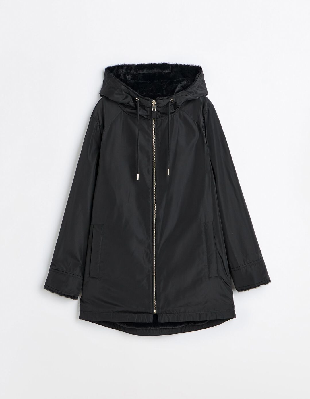 Parka Revers&iacute;vel, Mulher, Preto