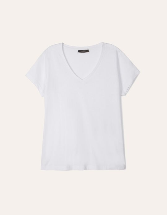 T-shirt decote em V Essentials