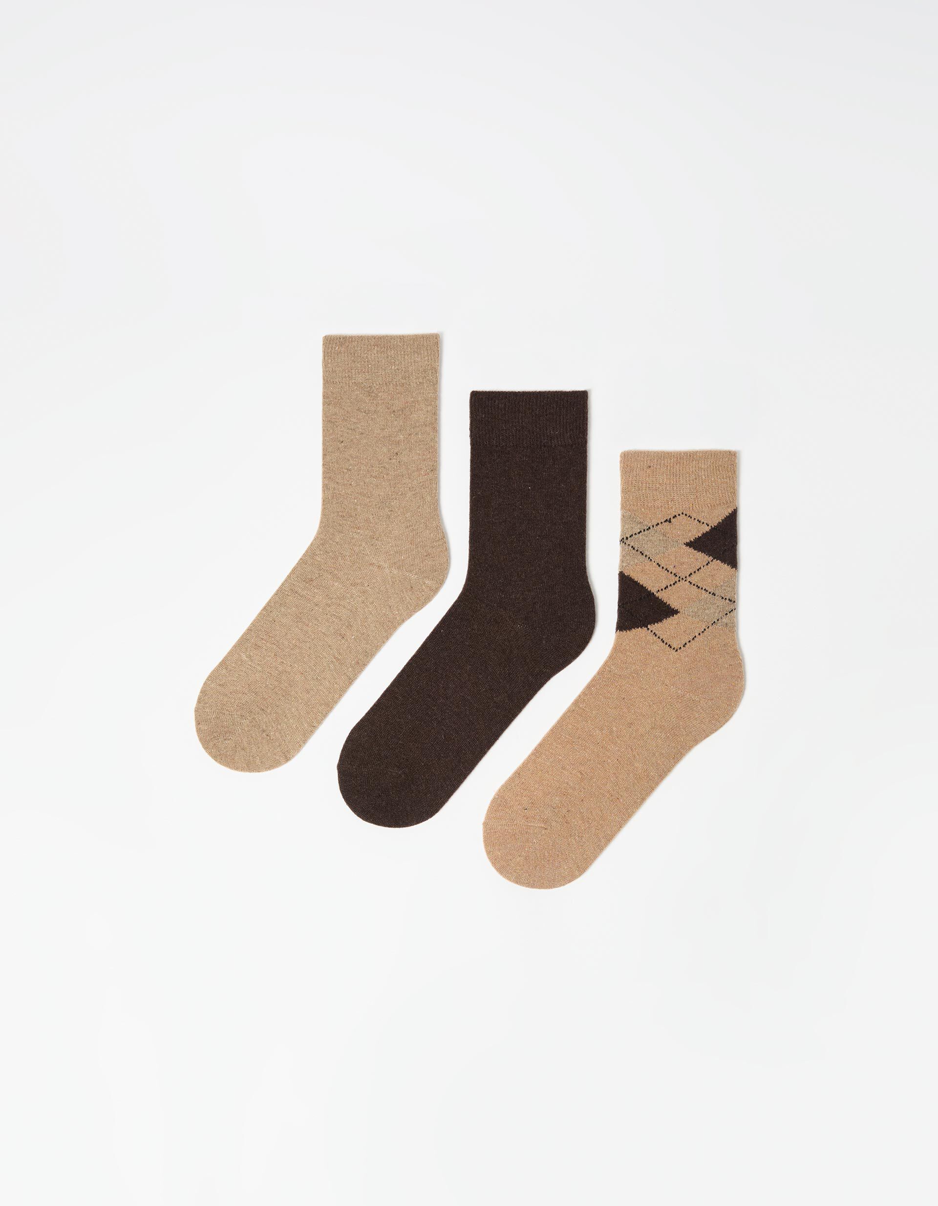 Comprar Online Pack 3 Pares de Meias, Homem, Castanho