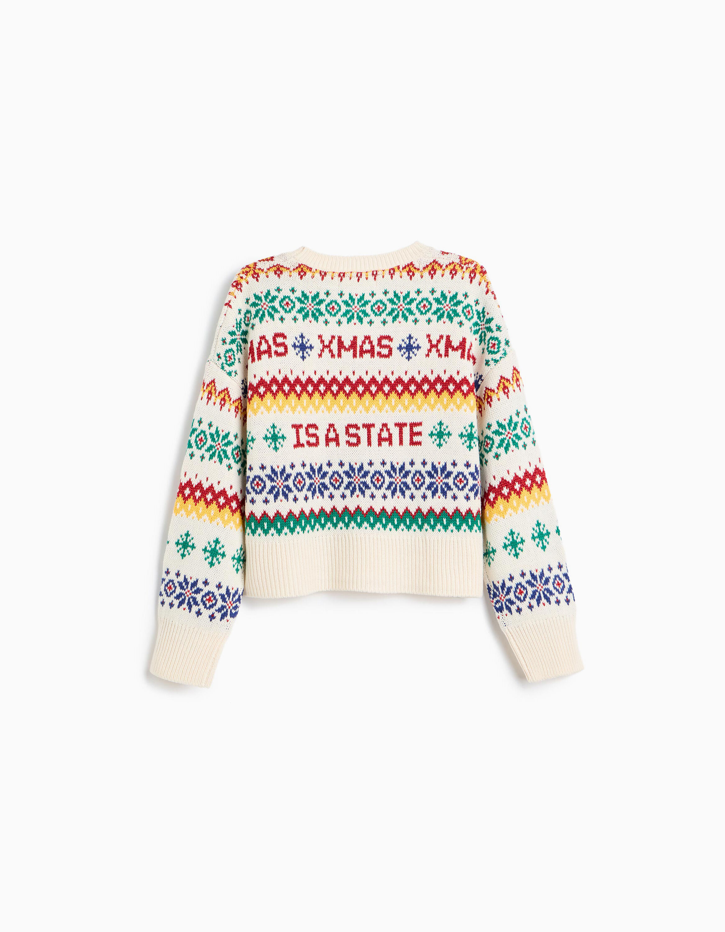 Comprar Online Camisola De Malha De Natal, Menina, Cru