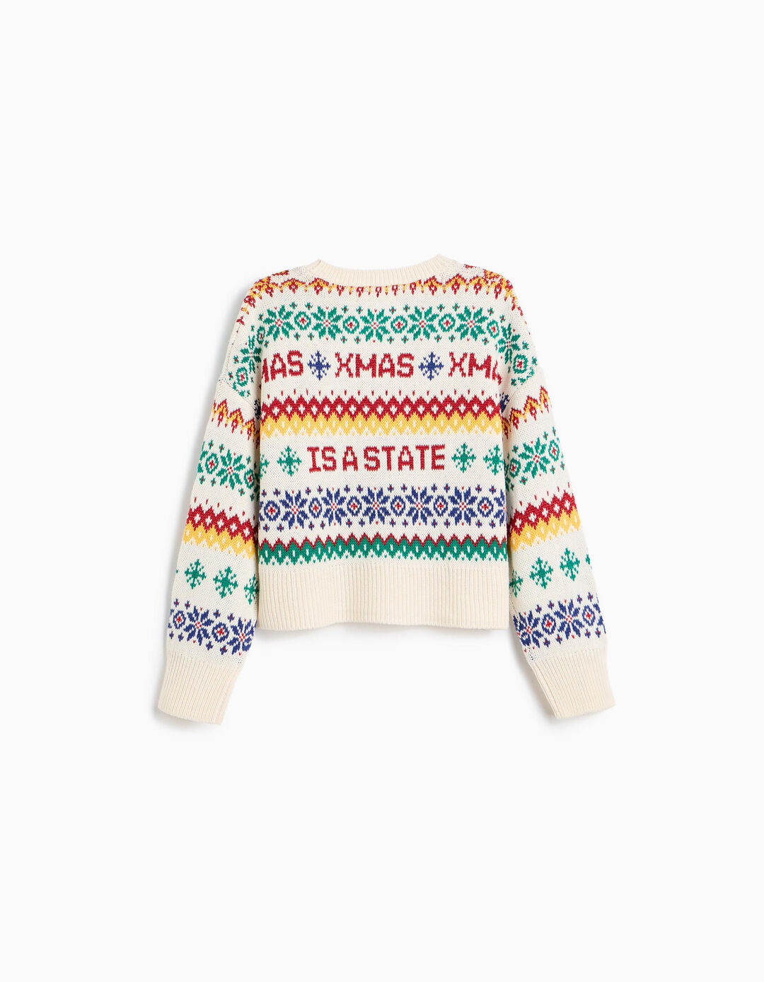 Camisola De Malha De Natal, Menina, Cru