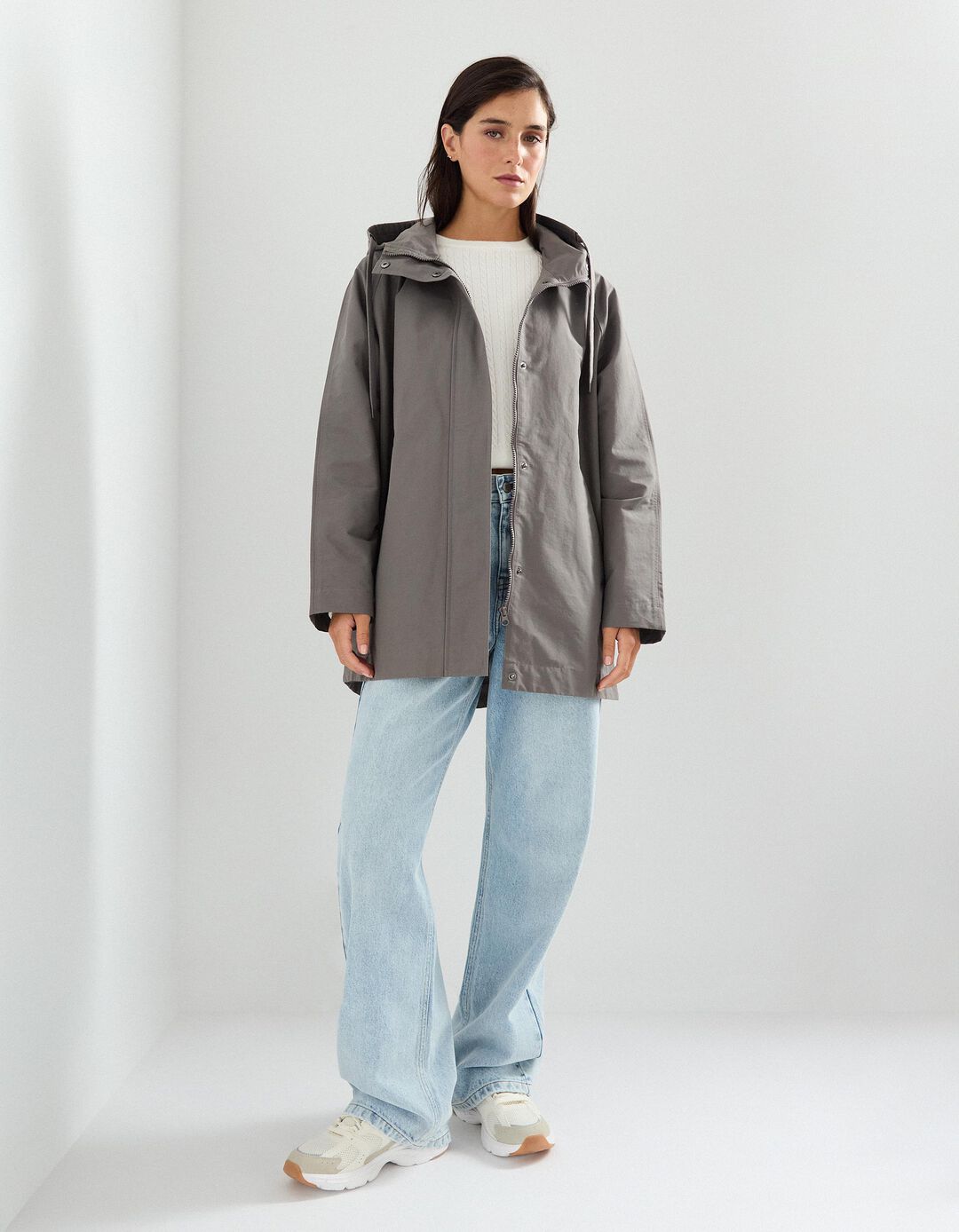 Parka Oversized, Mulher, Cinzento