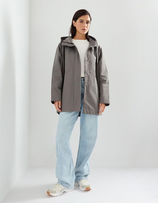 Comprar Online Parka Oversized, Mulher, Cinzento