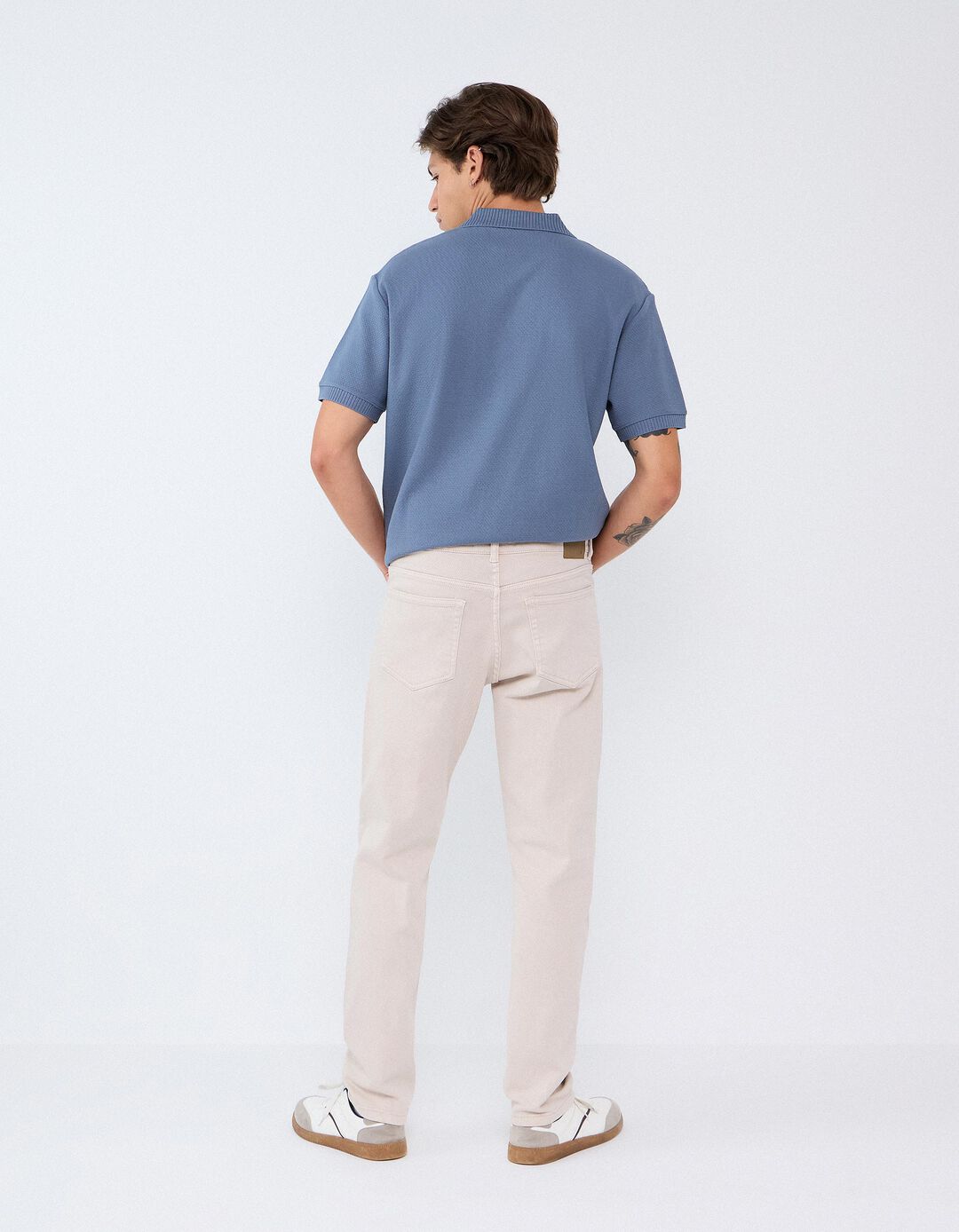Jeans Slim-Fit, Homem, Bege Claro
