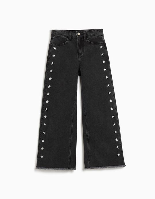 Comprar Online Calças de Ganga Wide Leg, Menina, Preto